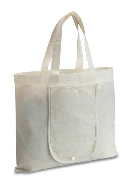 Beige opvouwbare boodschappentas van jute