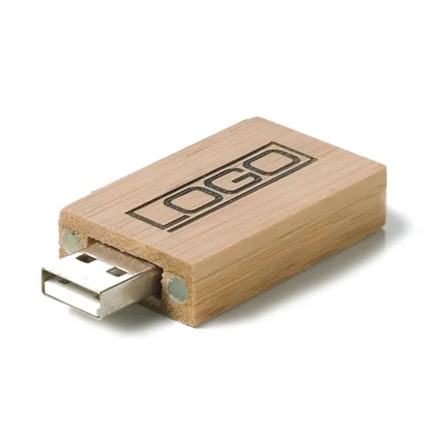 USB-stick met bamboe behuizing en magnetische dop