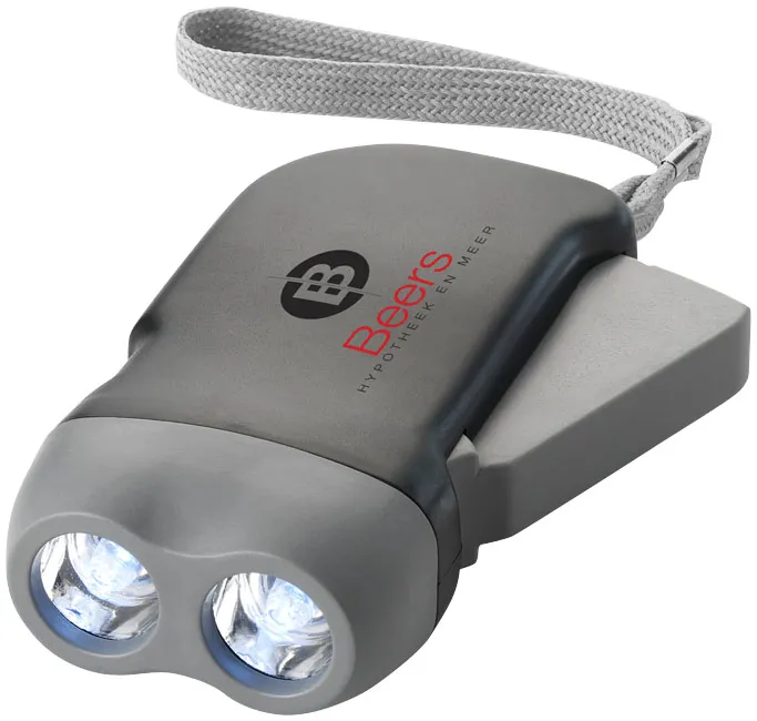 Compacte dynamo zaklamp met twee LED-lampjes