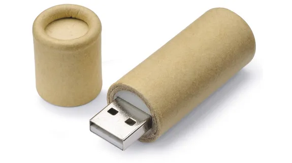 Bruine USB-stick van karton