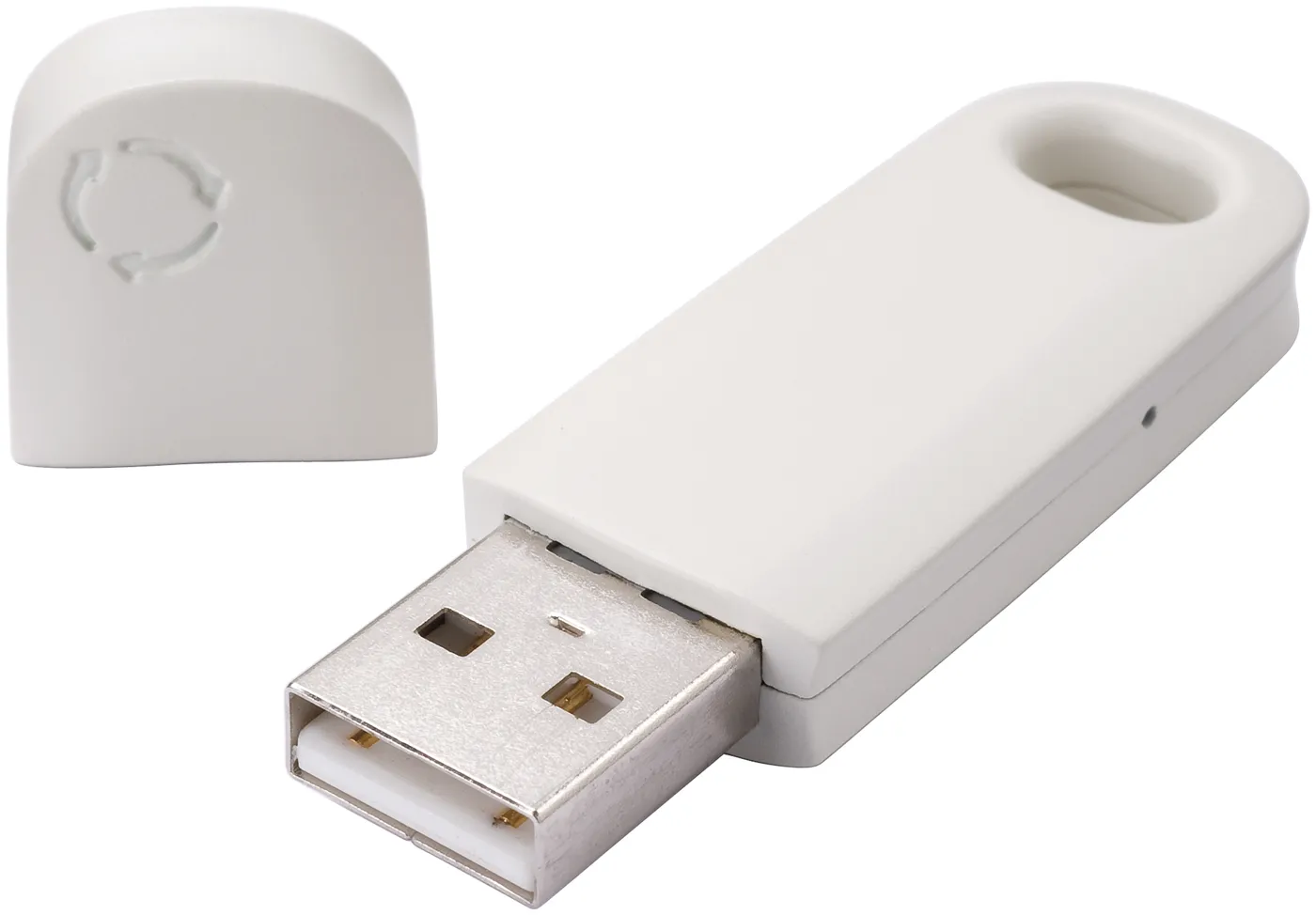 Witte USB-stick met PLA-behuizing