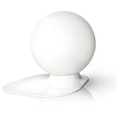 Bolronde witte Philips Ecomoods tafellamp met zachte gloed