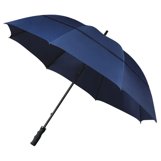 Grote golfparaplu met zwart rubber gecoat handvat