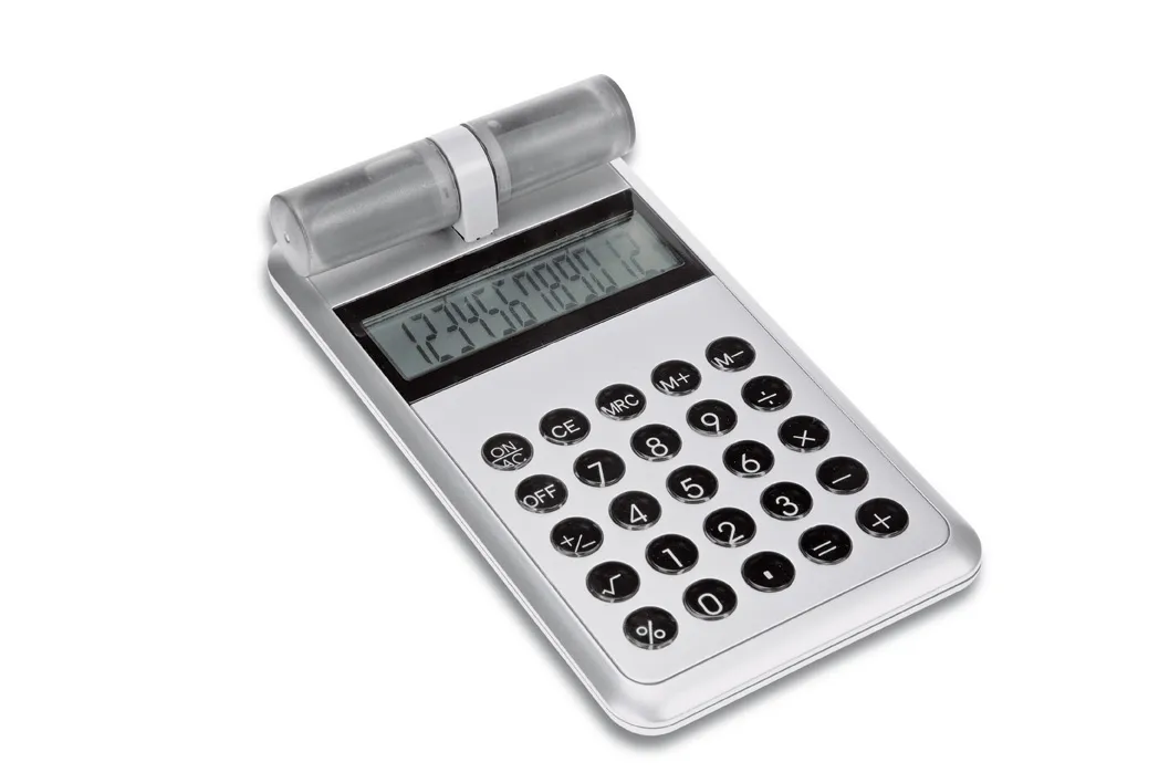 Zilverkleurige waterbedreven calculator Trabzon