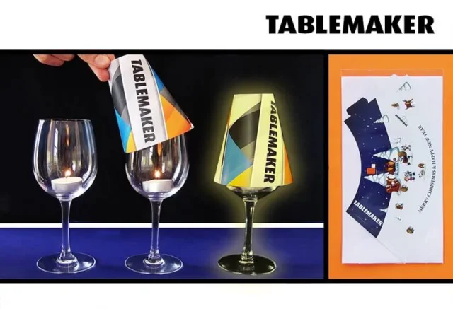 Tablemaker kapje op een wijnglas als tafellamp
