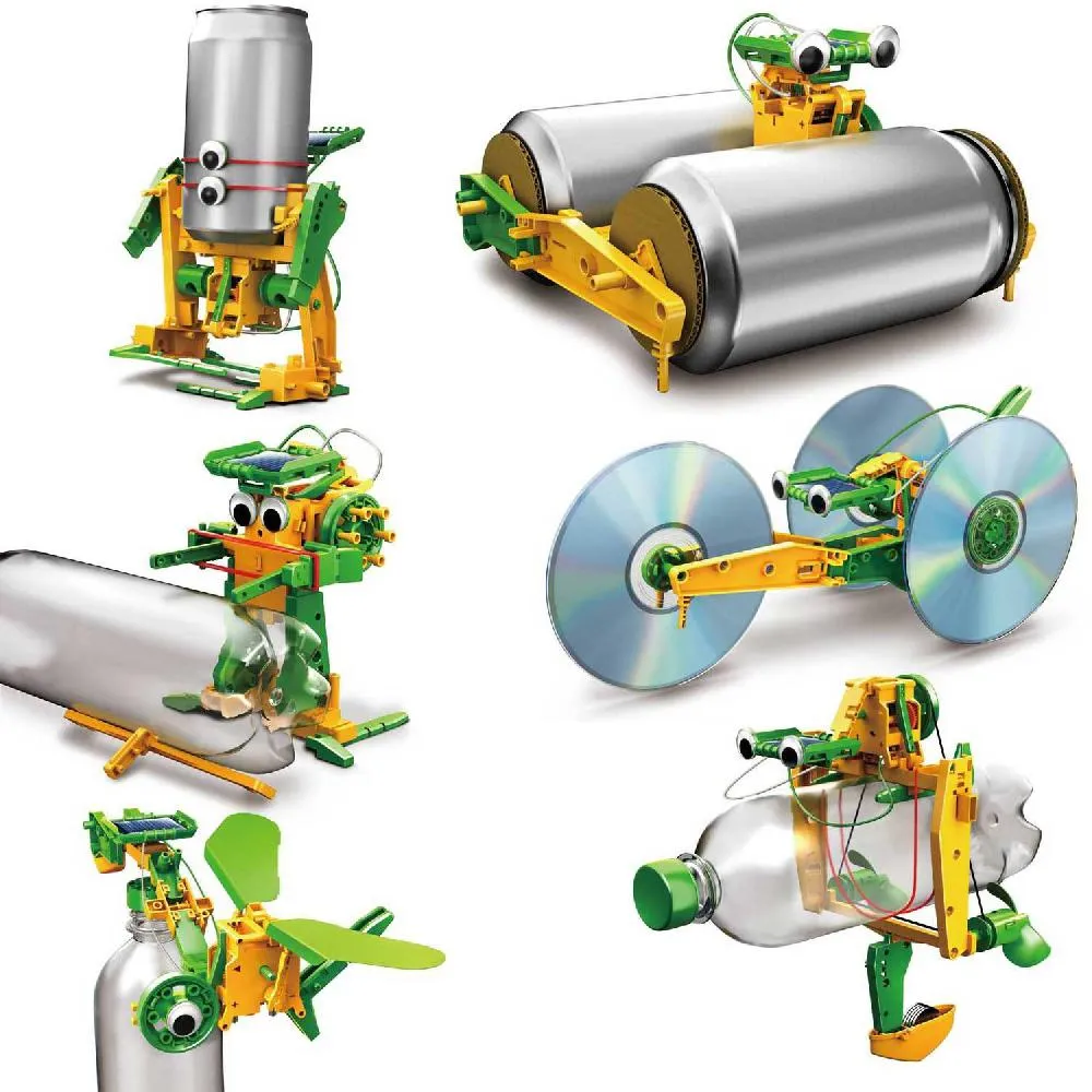 Solar bouwpakket Recycler met robot van blikje en fles