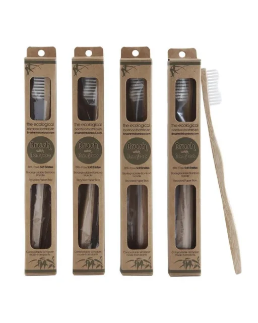 Bamboe tandenborstel met houten steel
