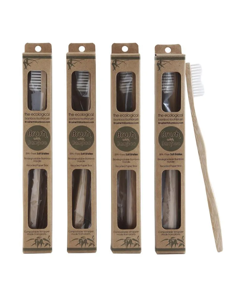 Bamboe tandenborstel met houten steel
