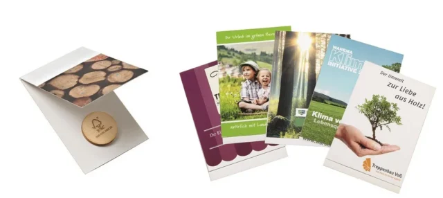 Flip Card visitekaartje met houten winkelwagenmuntje erin