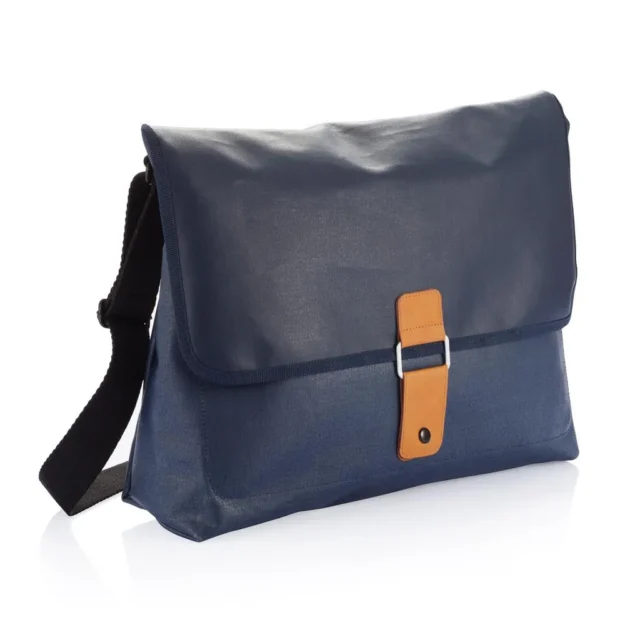 Blauwe Pure messenger tas van canvas