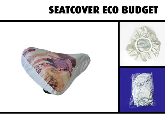 Fietszadel met bedrukte zadelhoes