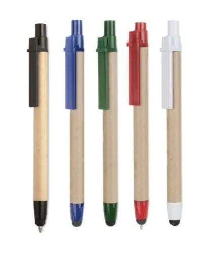 Kartonnen Recytouch balpen met touchpen-punt