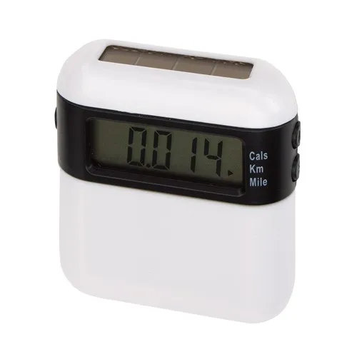 Witte Solar Runner stappenteller met clip