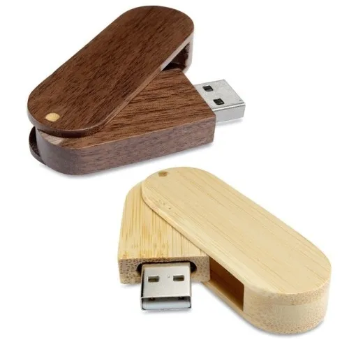 Uitklapbare houten USB stick WoodyFlash