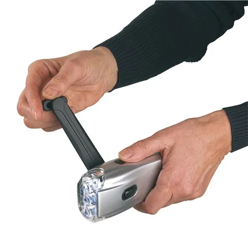 Design zaklamp Turn Me met uitvouwbare dynamogreep
