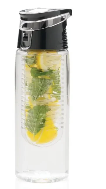 Tritan waterfles met fruit-infuser en afsluitbare dop