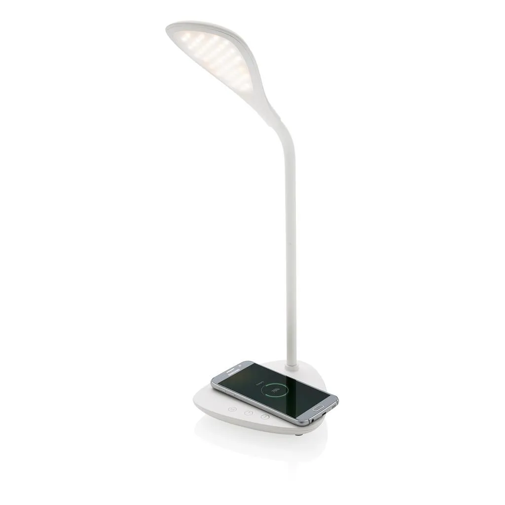 LED-bureaulamp met draadloze oplader in de voet