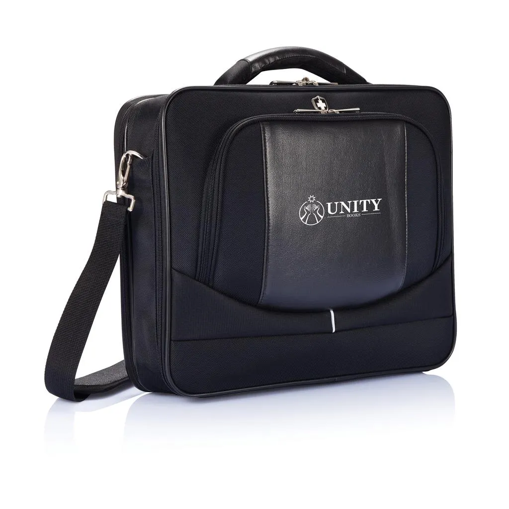 Zwarte Swiss Peak laptoptas met schouderband