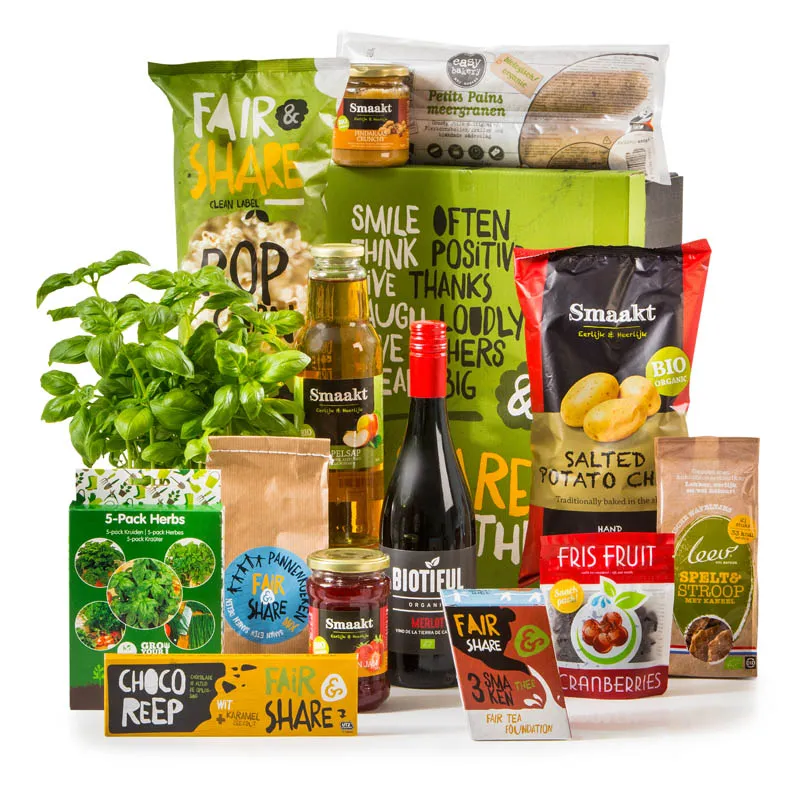 Kerstpakket Share Together in bewaardoos met biologische producten