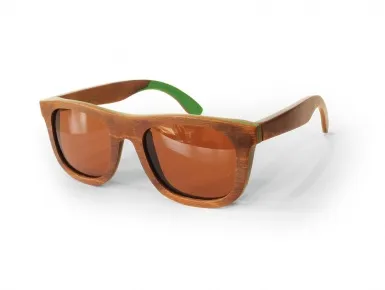 Zonnebril met montuur van hout