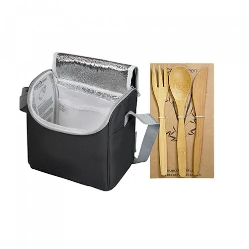 Lunchtas Gamelbag met bamboe bestek