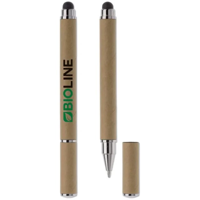Papieren stylus-balpen met dop