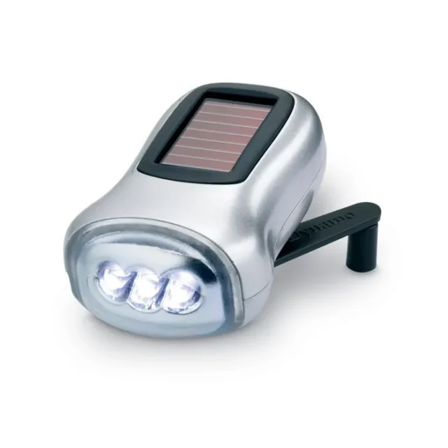 Zilverkleurige Dynasol LED-zaklamp