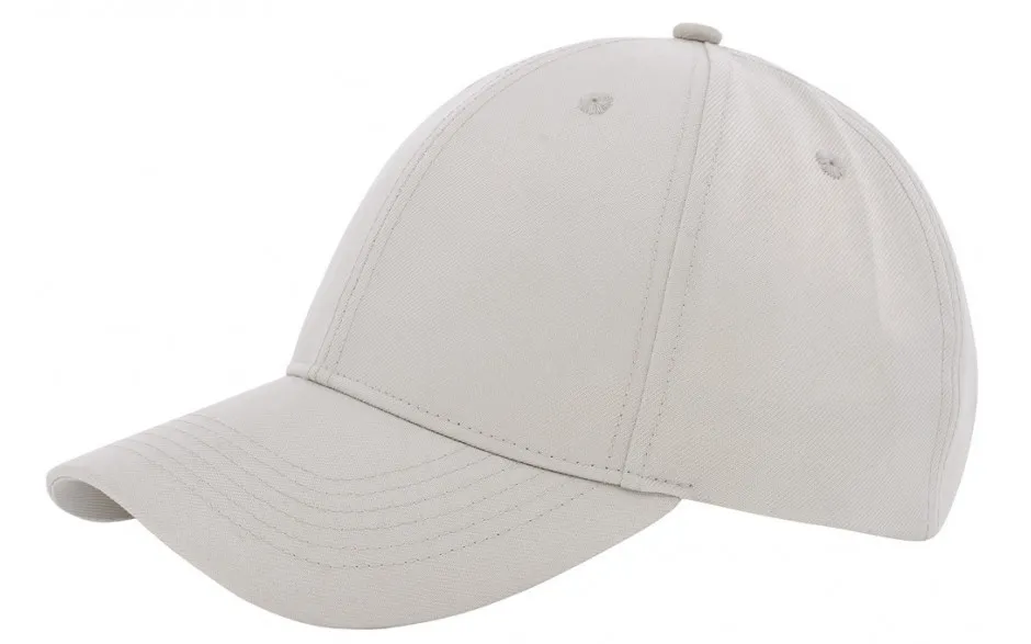 Kaki 6-panel cap van rPET met koperen gesp