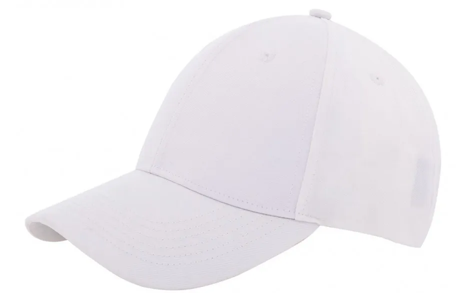 Wit 6-panel cap van rPET met koperen gesp
