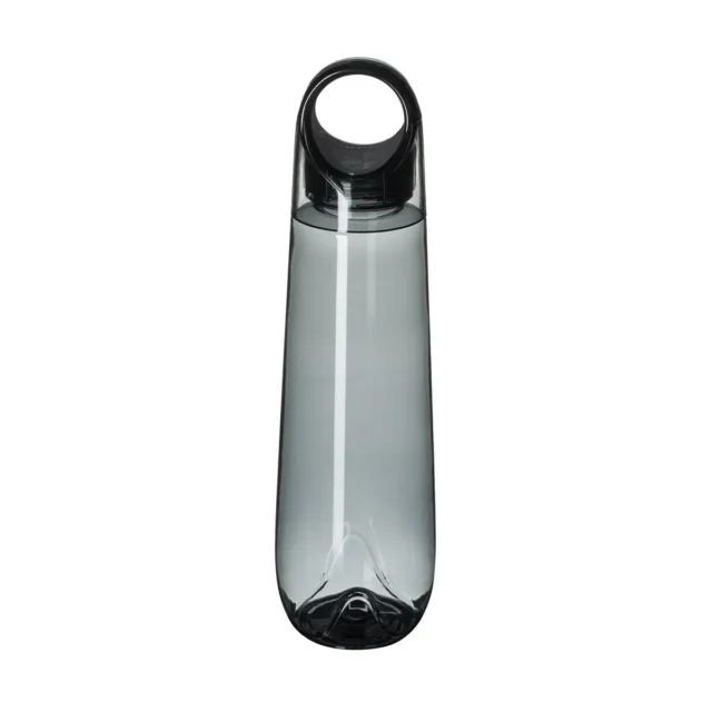 Platte kunststof fles Jaunde met schroefdop