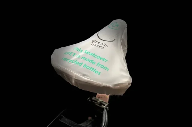 Seatcover van rPET met full colour bedrukking