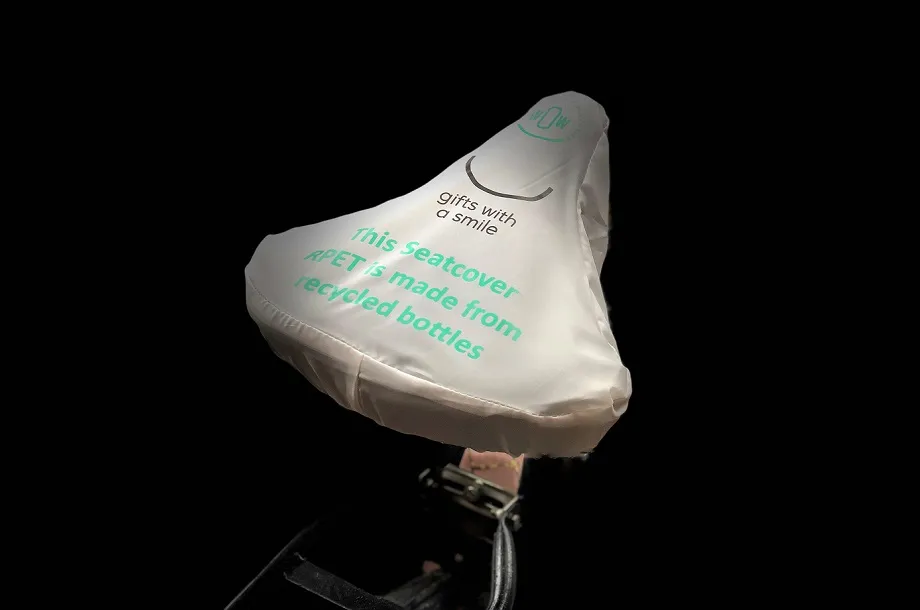 Seatcover van rPET met full colour bedrukking