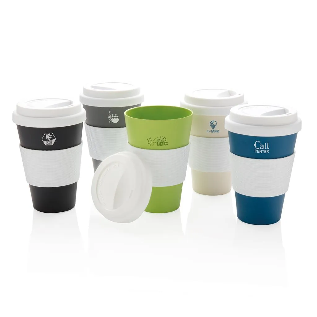 Bamboe koffiebeker 430 ml met siliconen deksel