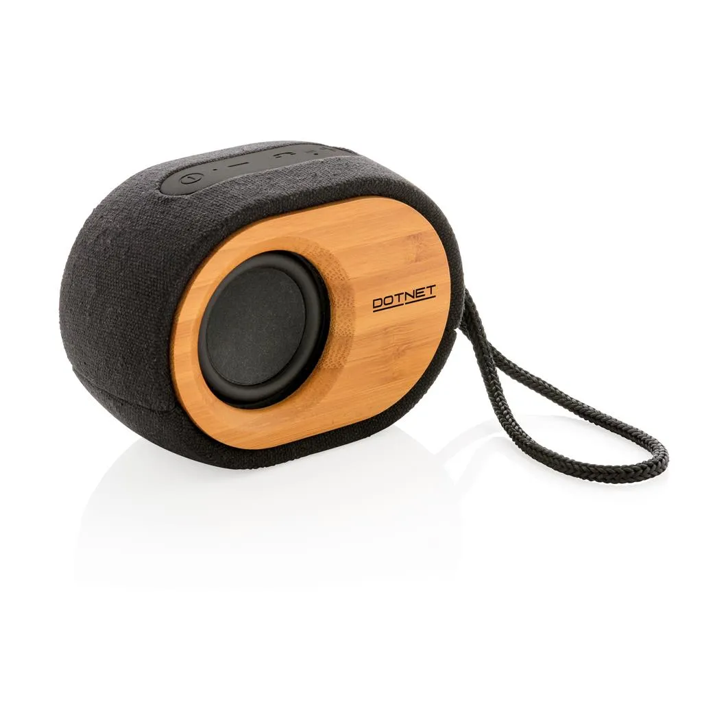Bamboo X speaker met bamboe behuizing en stoffen front