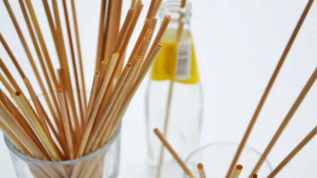 Bio rietjes gemaakt van strohalmen