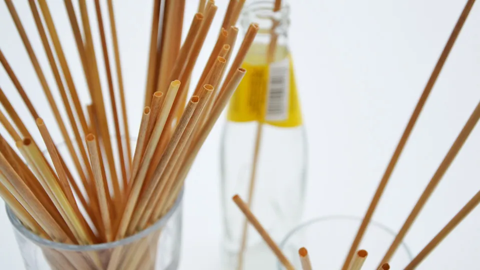 Bio rietjes gemaakt van strohalmen