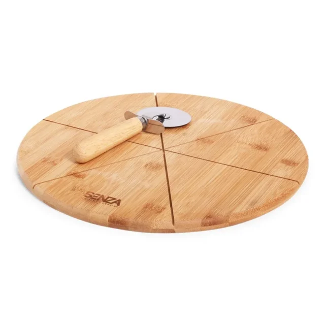 Bamboe pizzabord met pizzasnijder