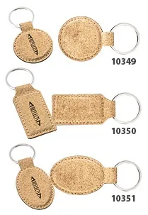 Kurken sleutelhangers in drie vormen