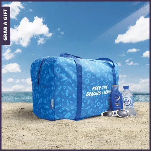 Opvouwbare strandtas BottleBag Beach met pouch