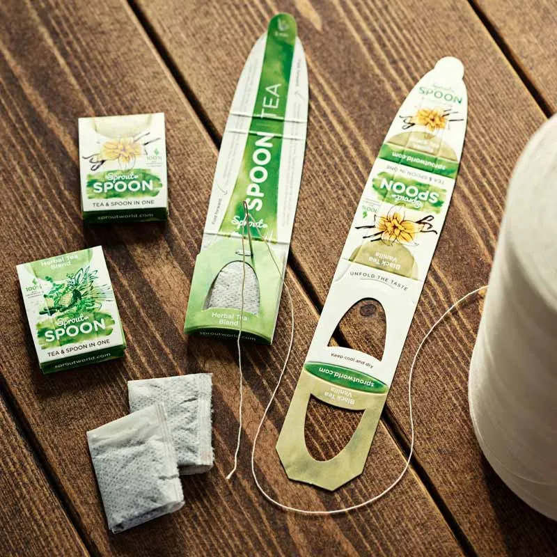 Groene Theelepel met theezakje
