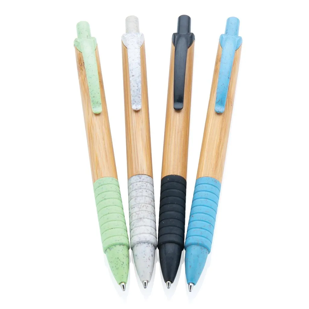 Pen van bamboe met tarwestro details