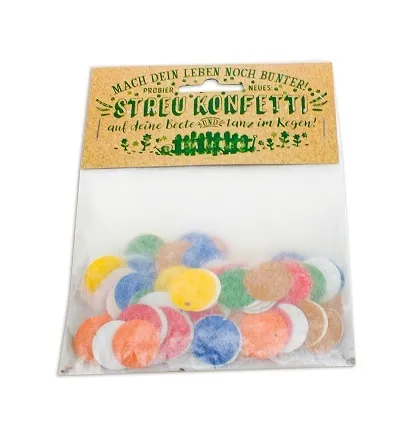 Zakje met confetti van zaadpapier