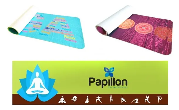 Opgerolde full colour bedrukte yogamat