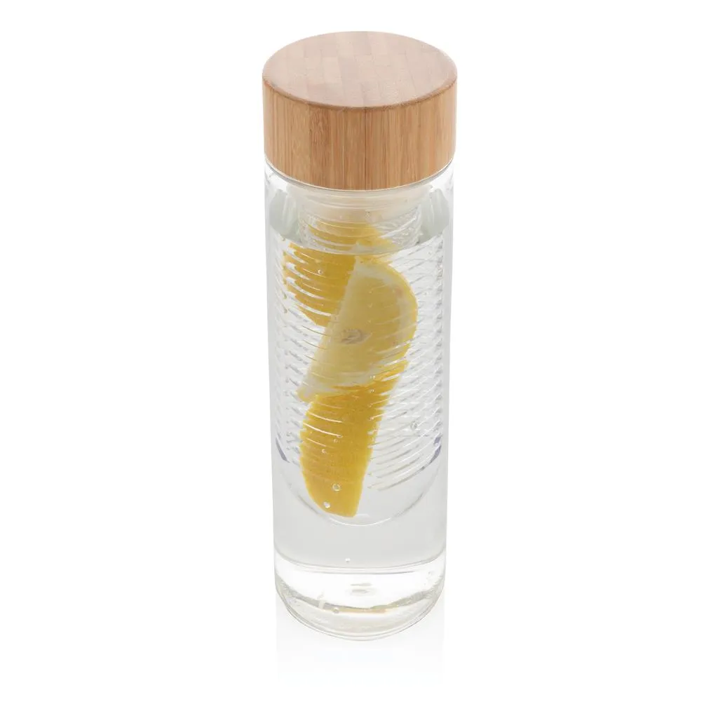 Tritan fles met infuser en bamboe dop