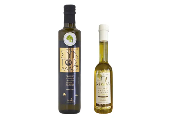 Fles biologische olijfolie van Lesbos