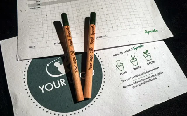 Golfpotlood en zaadmat scorekaart