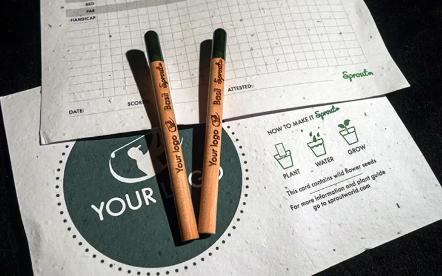 Golfpotlood en zaadmat scorekaart