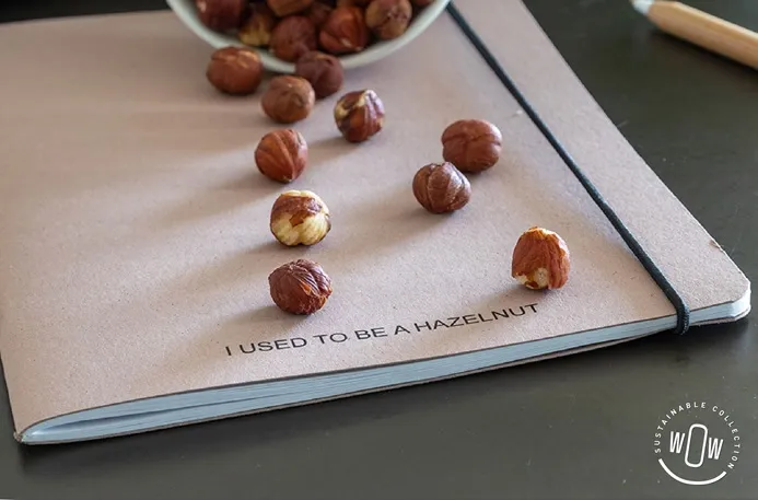 Notitieboekje met cover van hazelnootpapier
