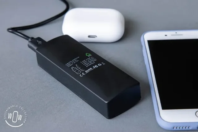 Powerbank van gerecycled PET