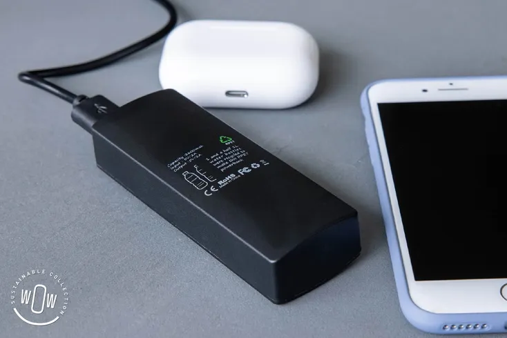 Powerbank van gerecycled PET